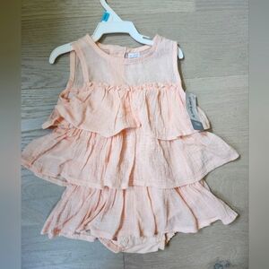 New Carter's Peach Ruffled Baby Dress with Bloomers 12 Months